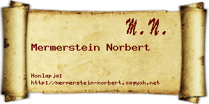 Mermerstein Norbert névjegykártya